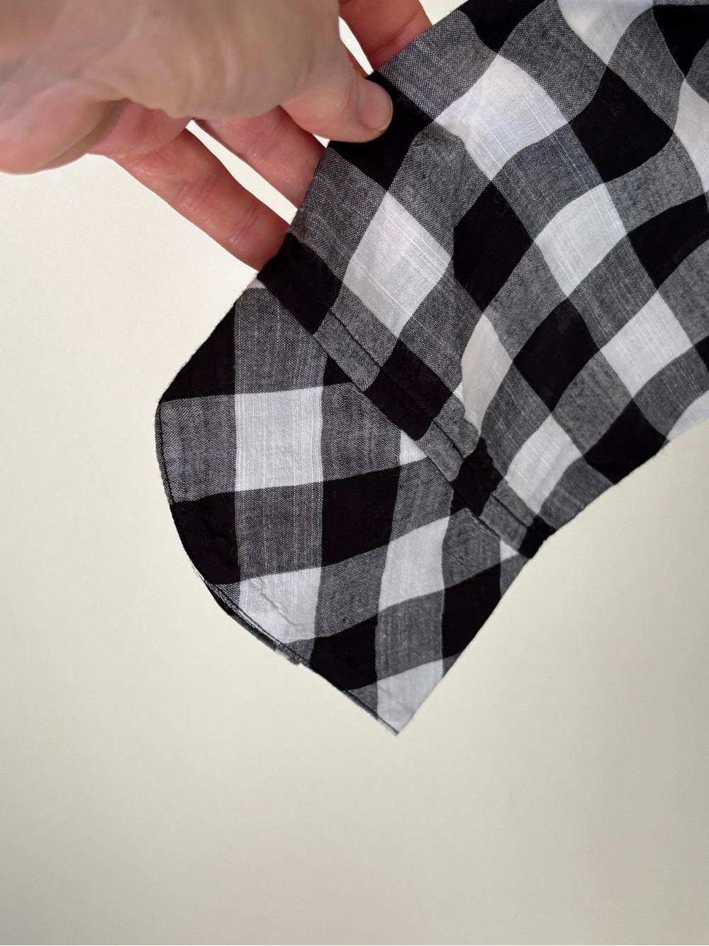 Foxcroft Black and White Check Button-Front Blouse - Picture 6 of 11